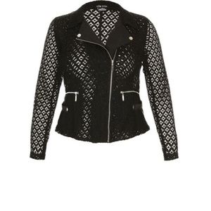 City Chic - Mod Mesh Biker Jacket - size M (18)